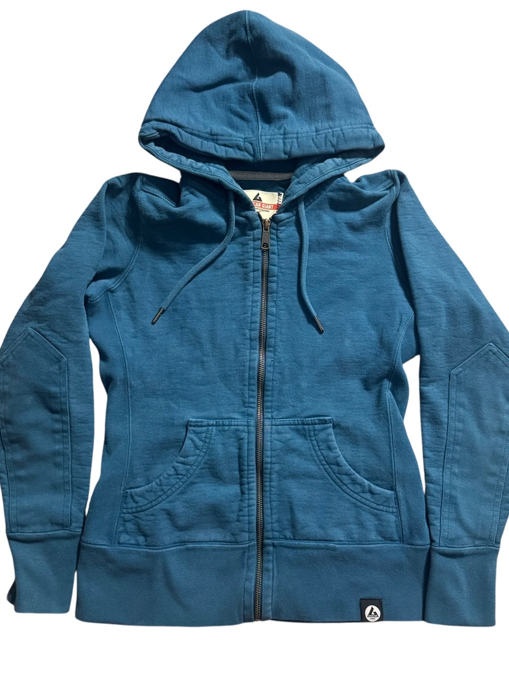 American Giant Womens Classic Full Zip Hoodie Teal Blue Size XS Made in USA